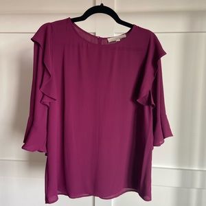 LOFT blouse with ruffles